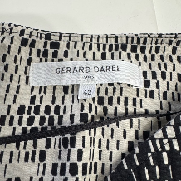 Gerard Darel Women’s Size 42 US 10 Black White Geometric Midi Dress **READ** - Picture 3 of 8